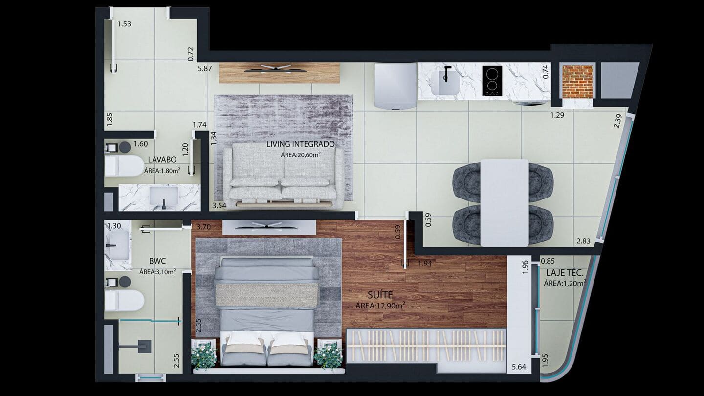 Planta 5 do Gibraltar Tower Residence em Porto Belo SC