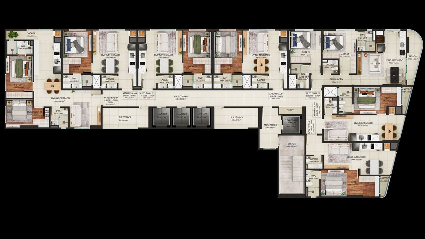 Planta 6 do Gibraltar Tower Residence em Porto Belo SC
