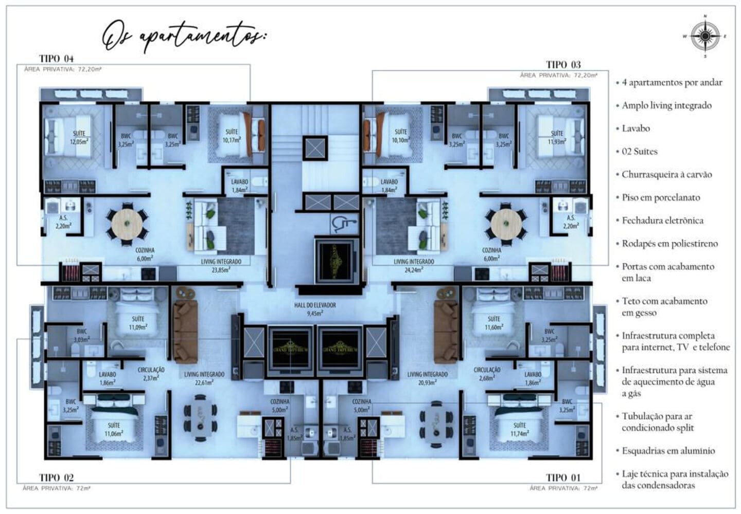 Planta 1 do Grand Imperium Residence em Porto Belo SC