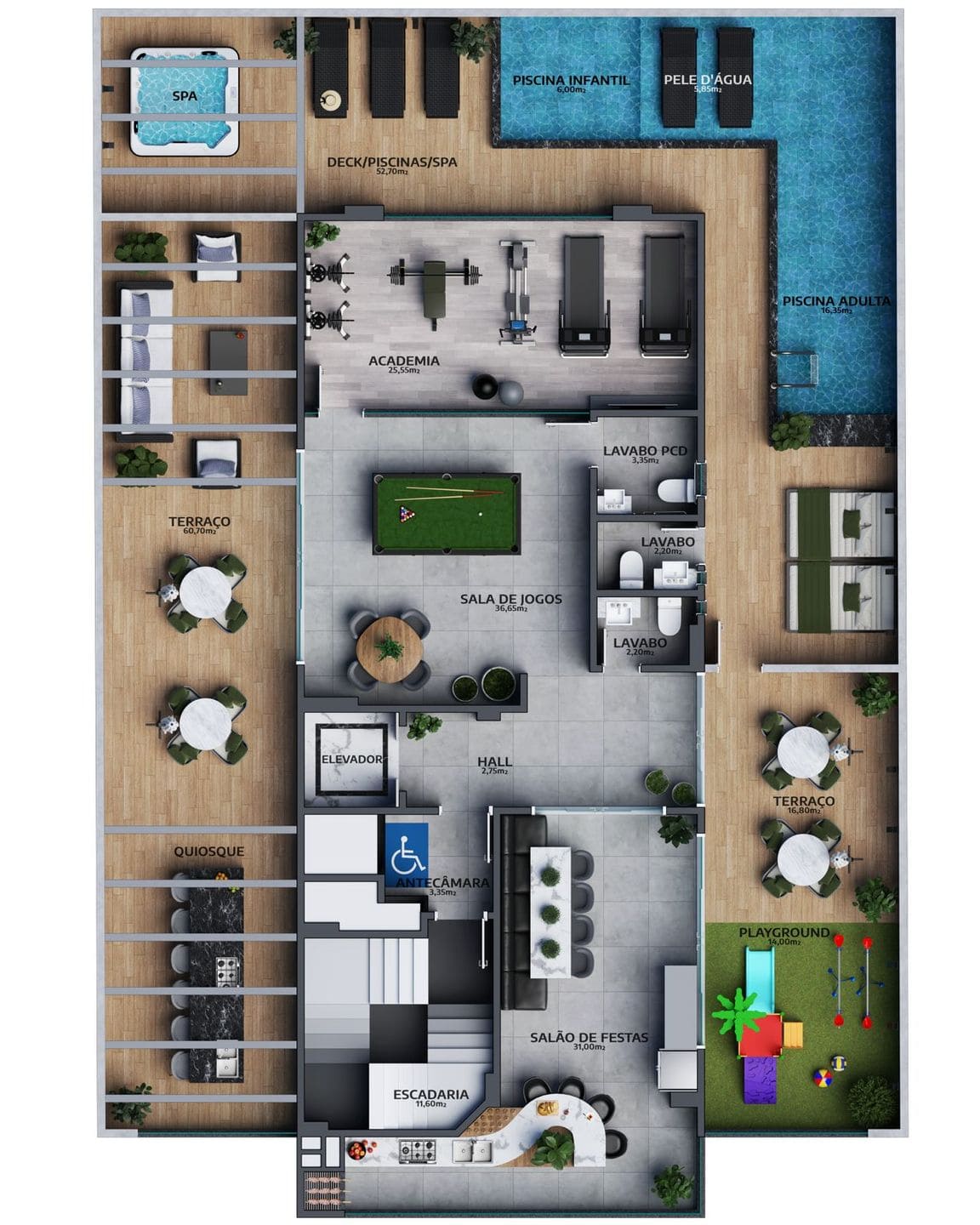 Area de lazer 2 do Illuminato Residence em Porto Belo SC