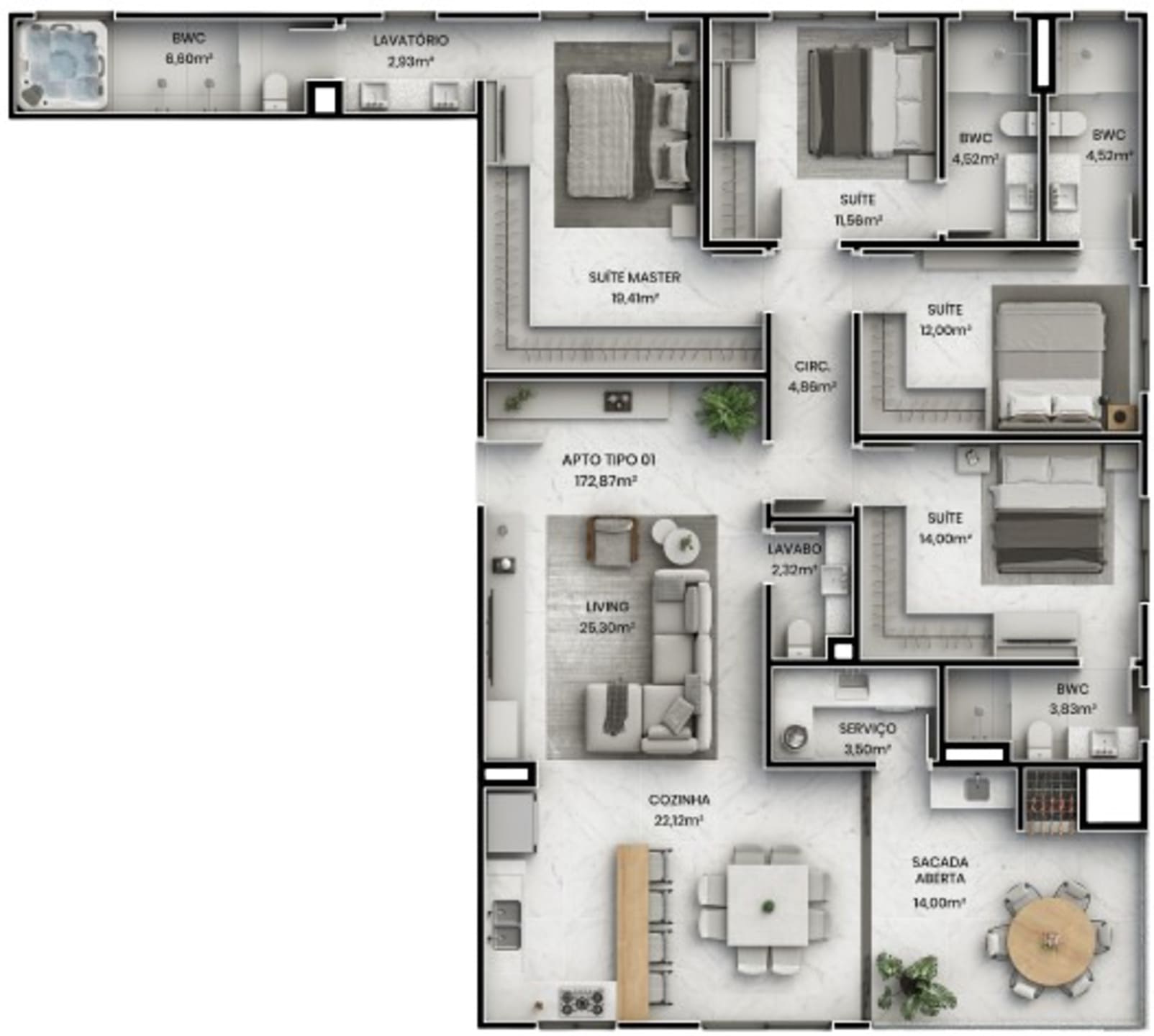 Planta 1 do Kensington Palace em Porto Belo SC