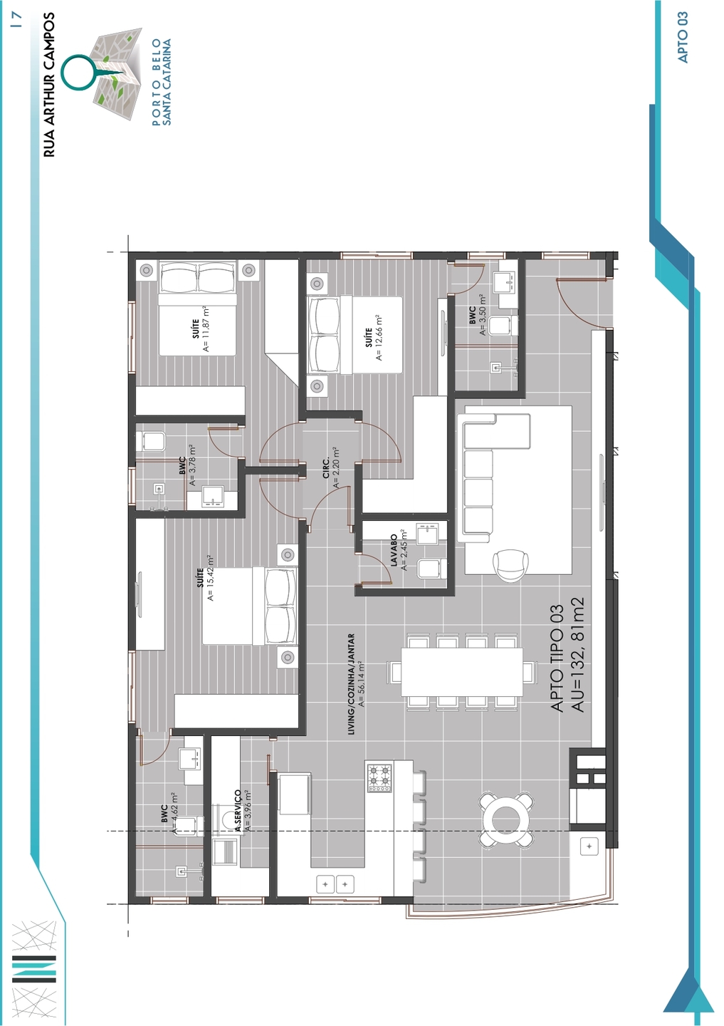Planta 5 do La Spezia Residenziale em Porto Belo SC