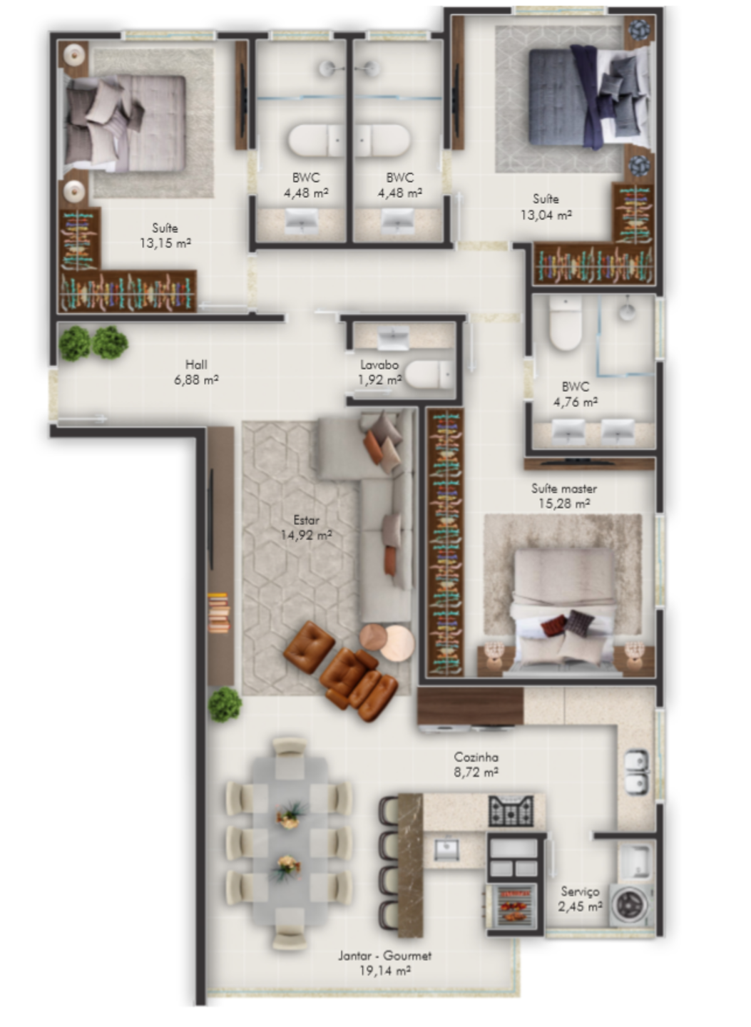 Planta 3 do La Spezia Residenziale em Porto Belo SC