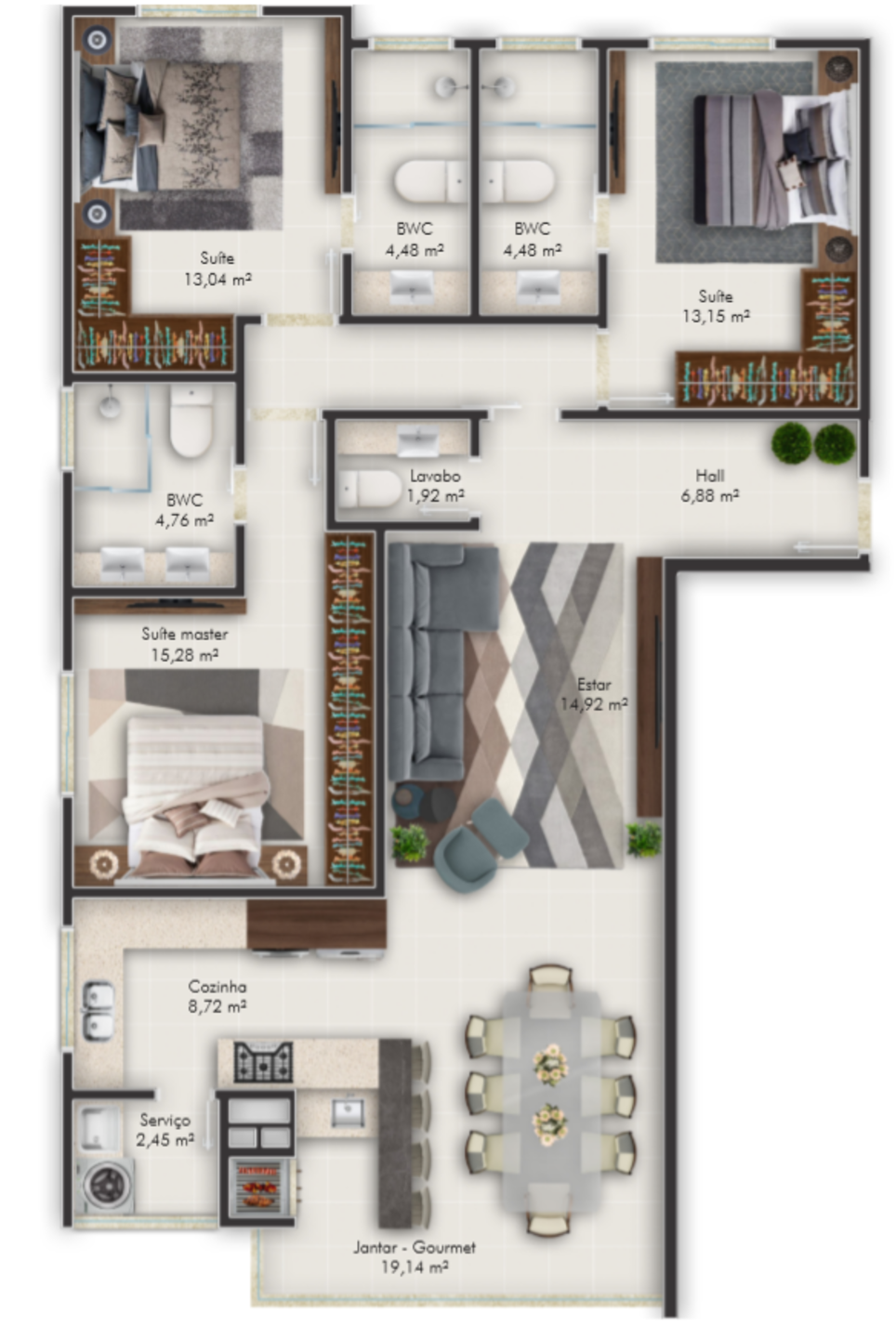 Planta 4 do La Spezia Residenziale em Porto Belo SC