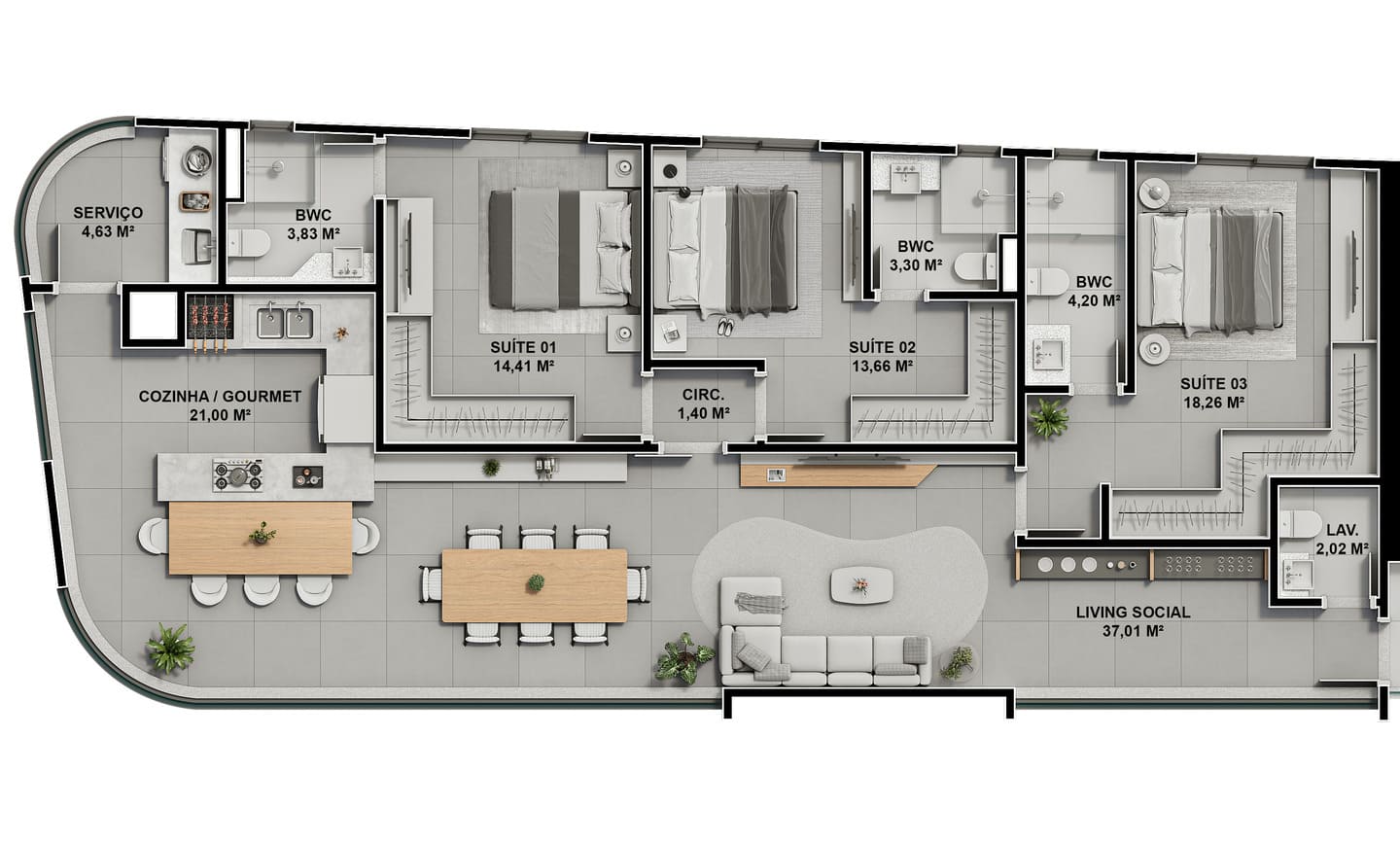 Planta 2 do Landscape em Porto Belo SC