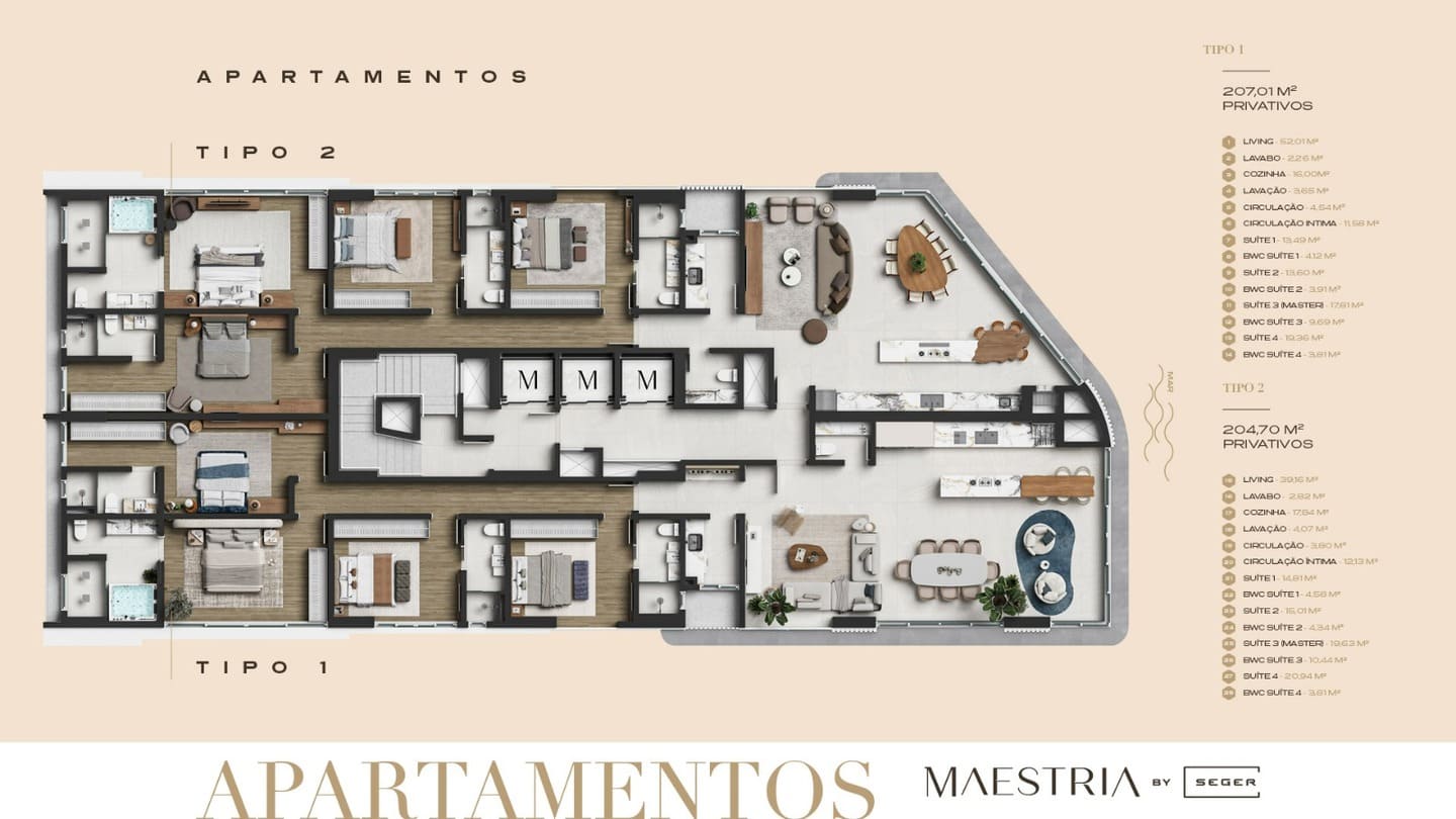 Planta 3 do Maestria By Seger em Porto Belo SC