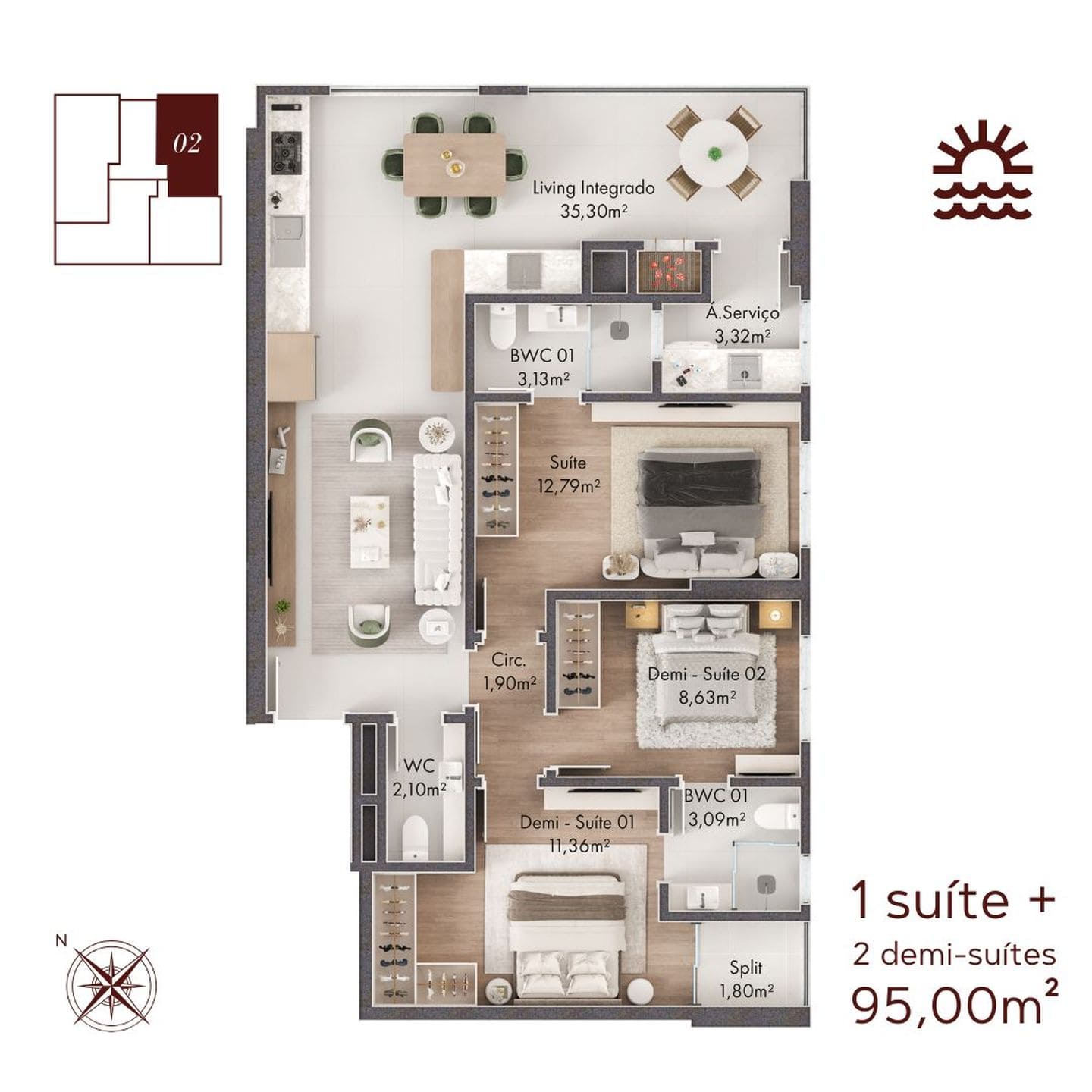 Planta 4 do Majestic View em Porto Belo SC