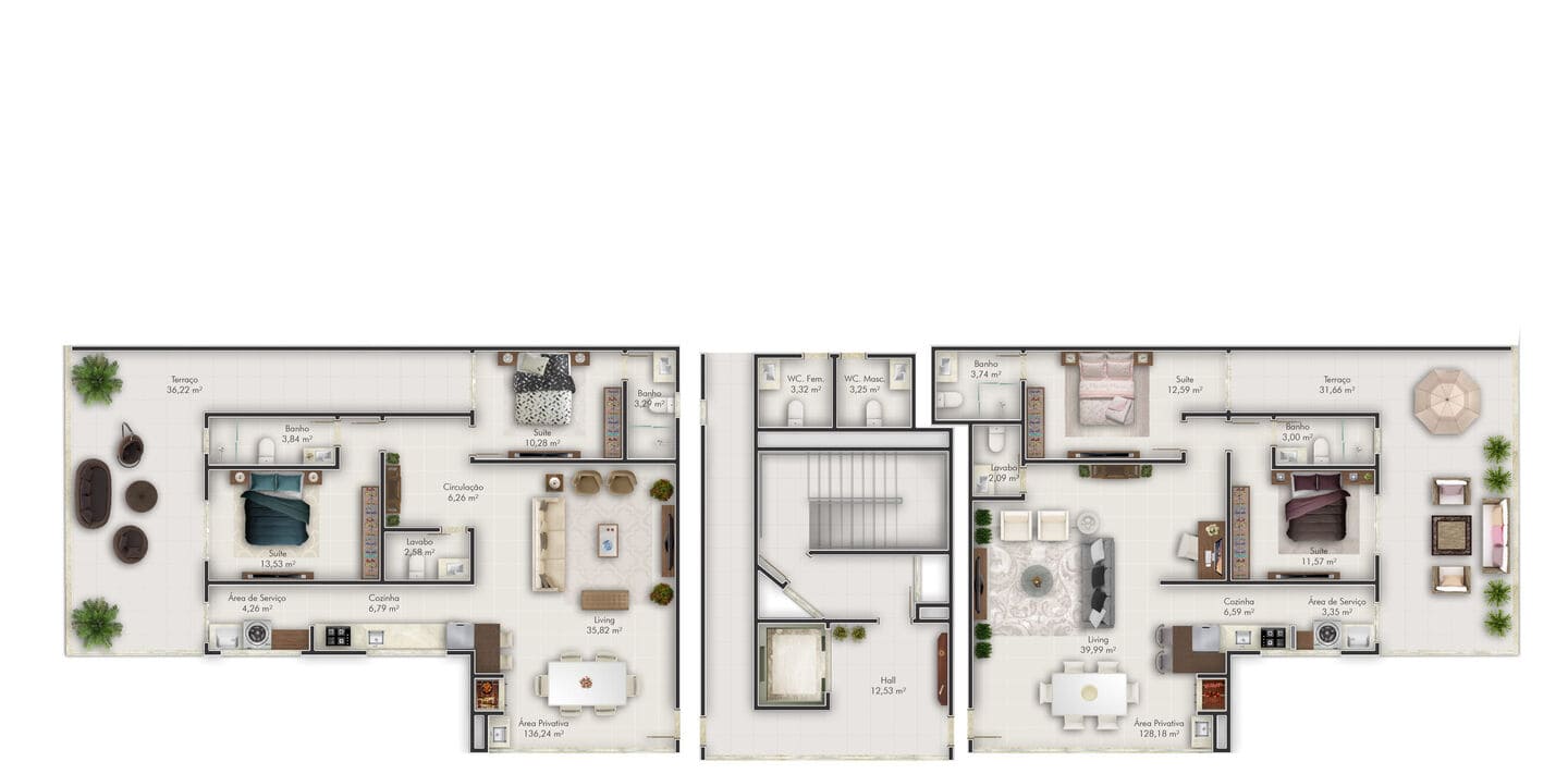 Planta 4 do Netuno Residence em Porto Belo SC