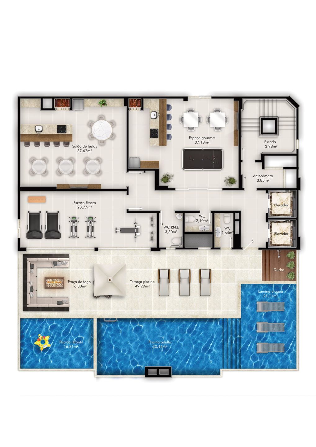 Area de lazer 2 do Ocean Cay Beach Home em Porto Belo SC