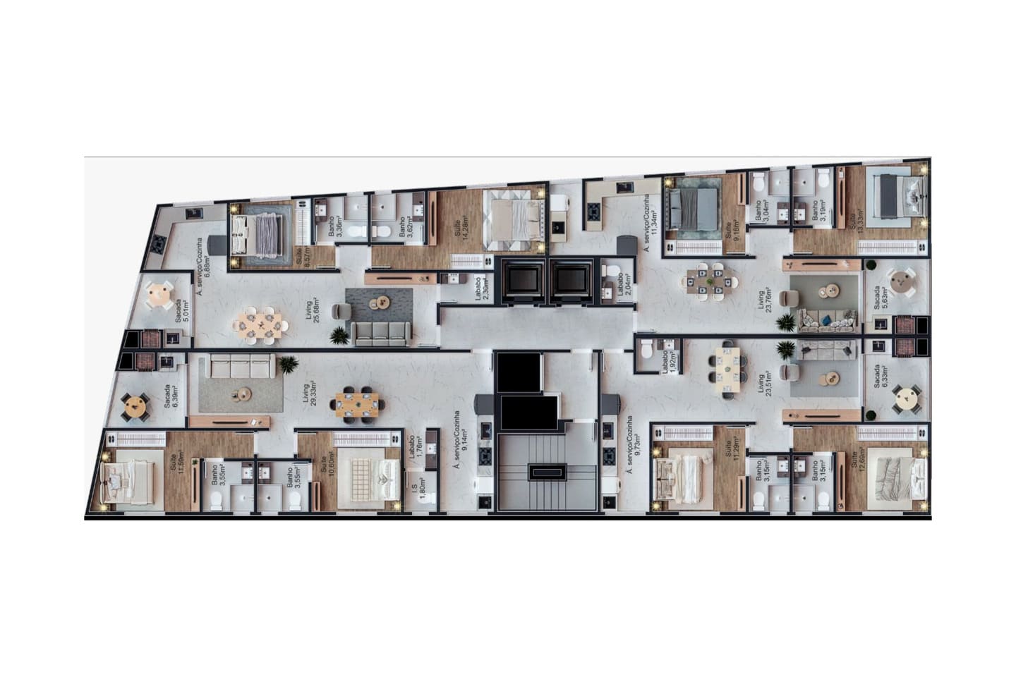 Planta 1 do Opala Home Club em Porto Belo SC