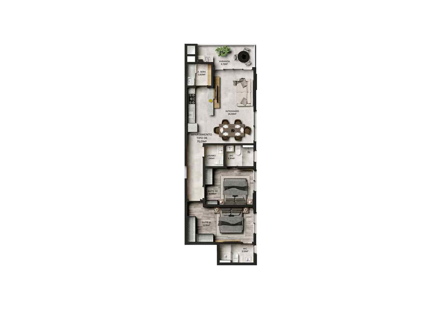 Planta 1 do Paradise Beach Home em Porto Belo SC