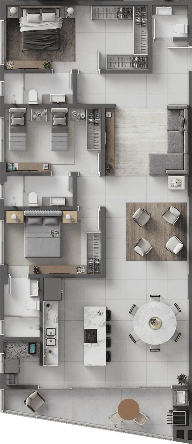 Planta 4 do Porto Bello Home Club Torre A em Porto Belo SC