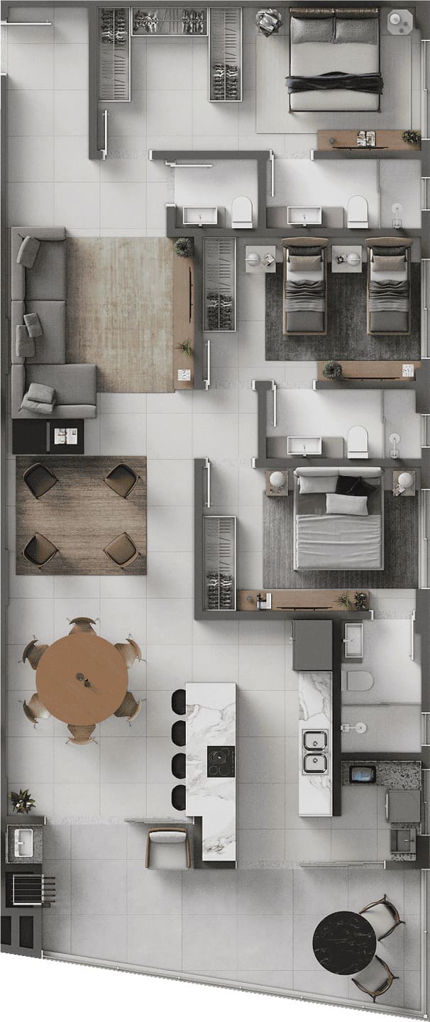 Planta 7 do Porto Bello Home Club Torre A em Porto Belo SC