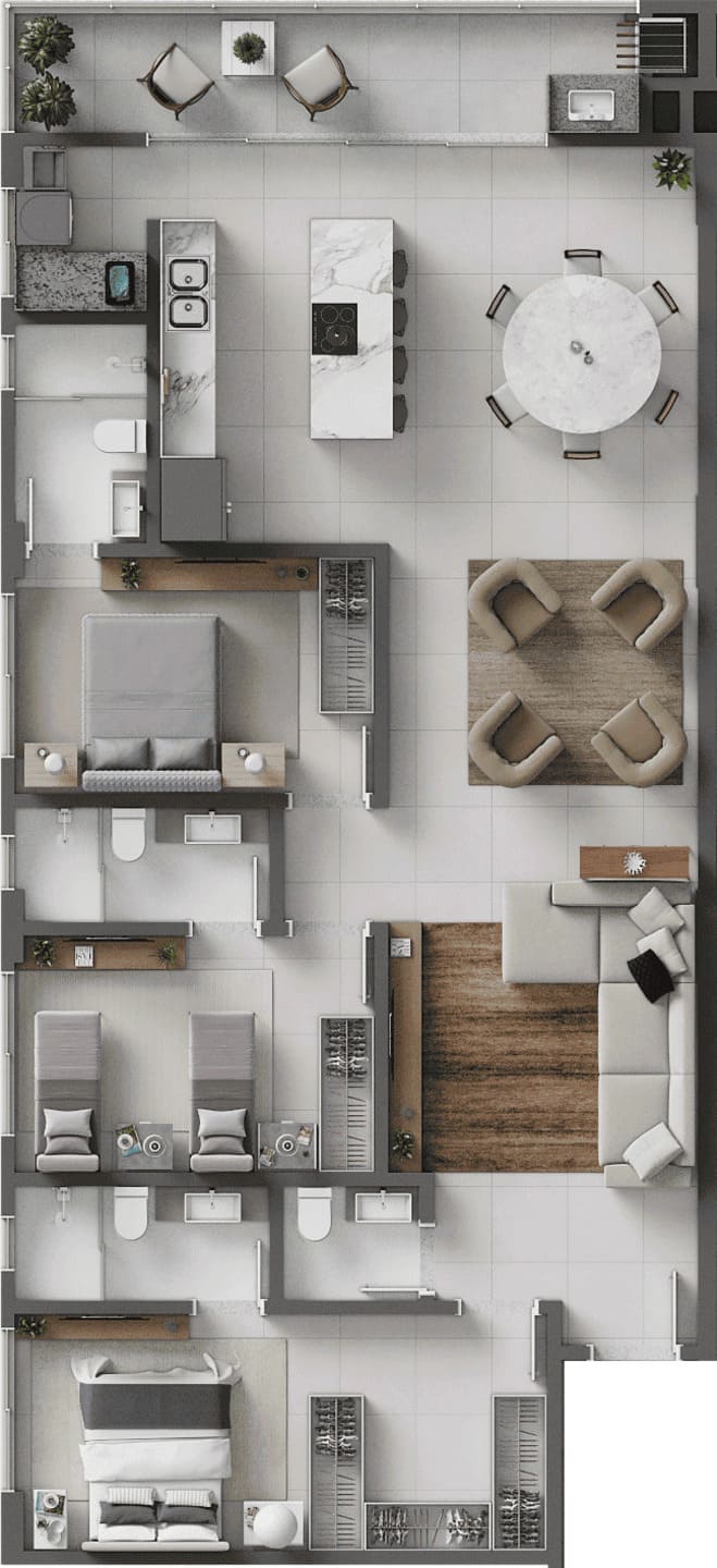 Planta 2 do Porto Bello Home Club Torre A em Porto Belo SC