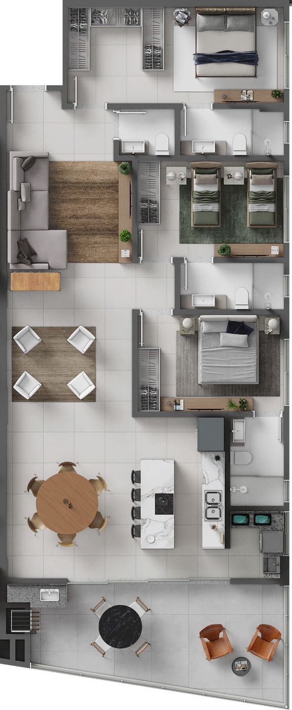 Planta 8 do Porto Bello Home Club Torre B em Porto Belo SC