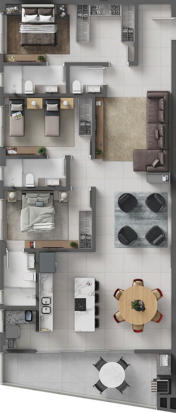 Planta 7 do Porto Bello Home Club Torre B em Porto Belo SC