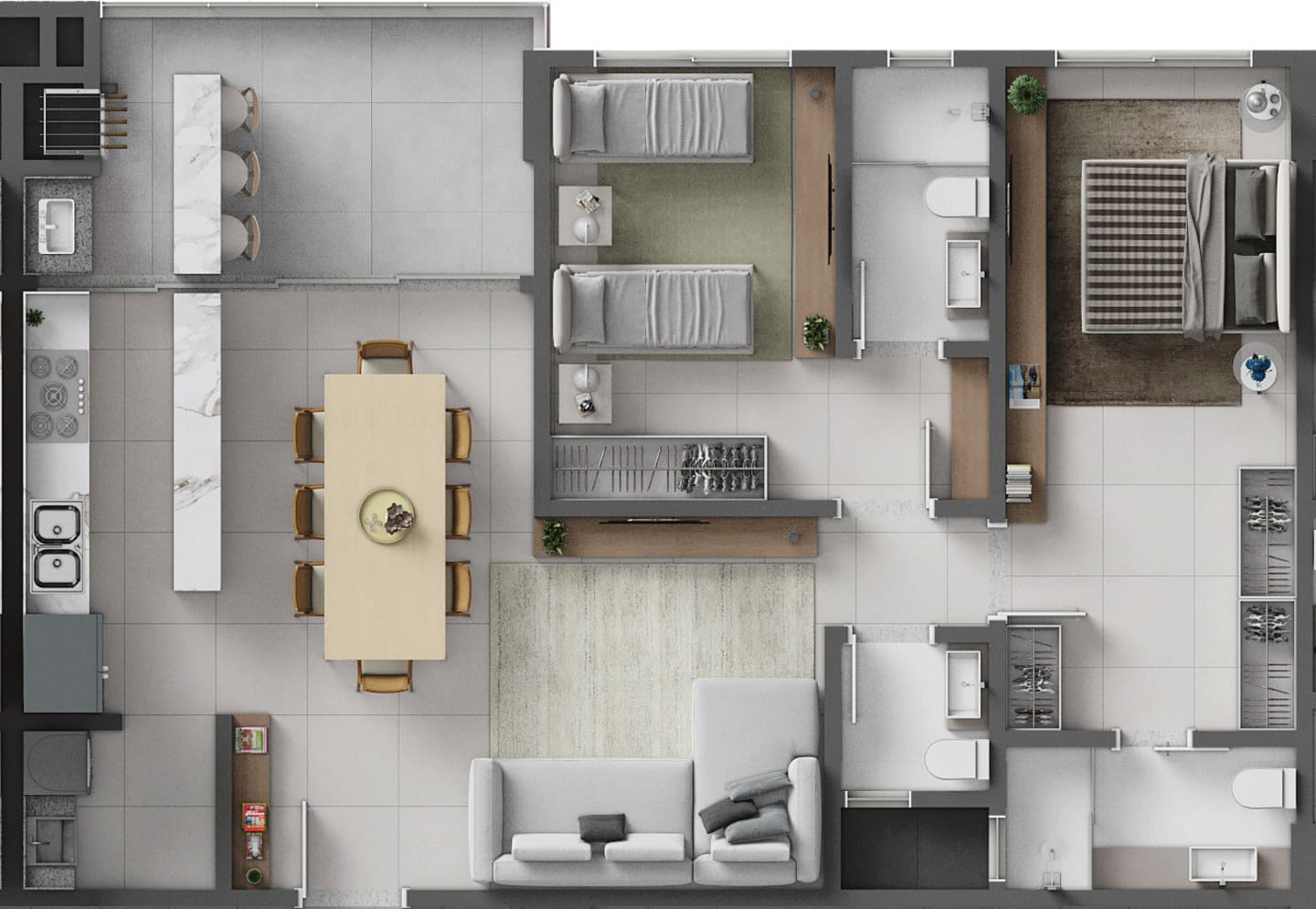 Planta 2 do Porto Bello Home Club Torre B em Porto Belo SC