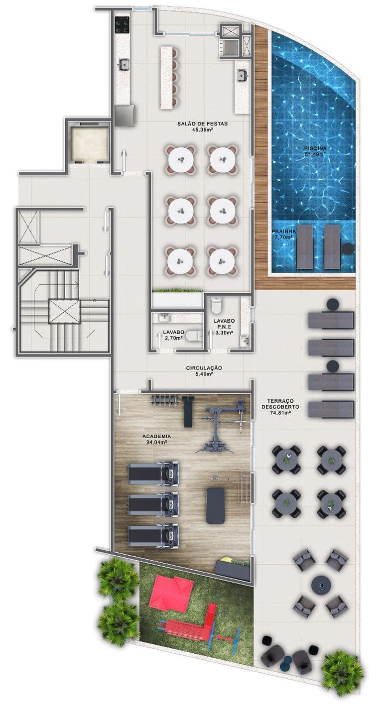 Area de lazer 4 do Residencial Altos do Perequê em Porto Belo SC