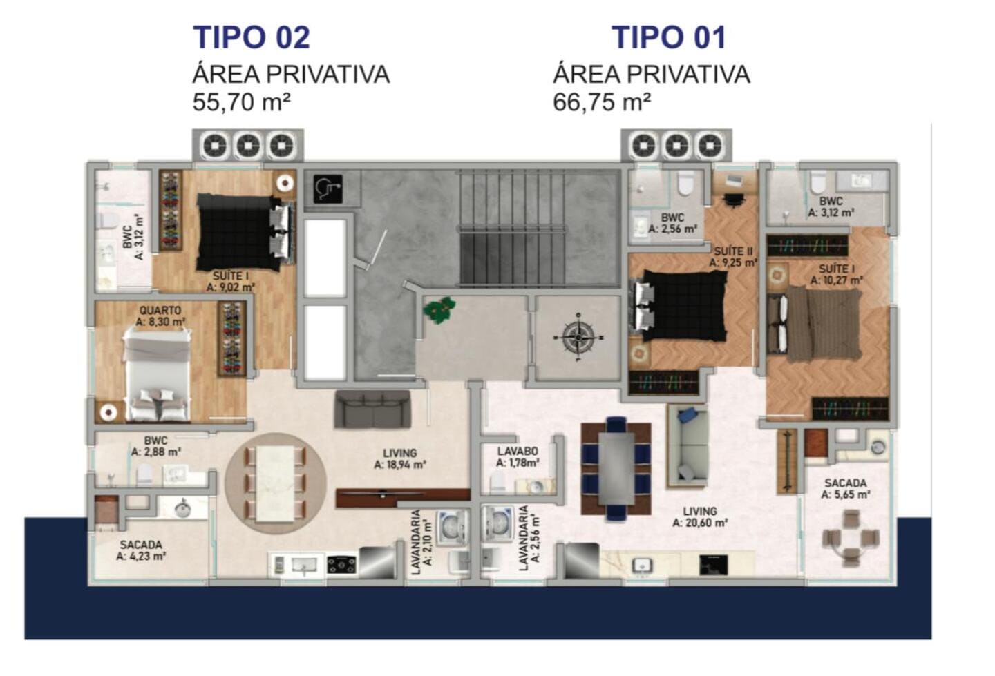 Planta 1 do Rivermouth Residence em Porto Belo SC