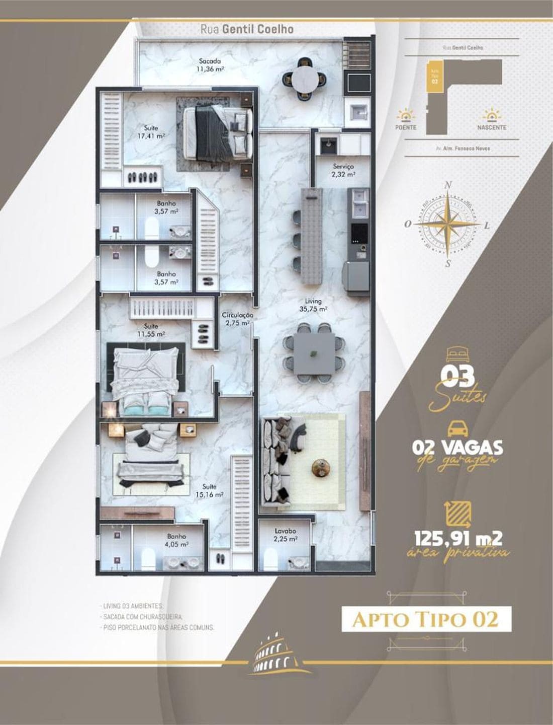 Render 19 do Roma Residenziale em Porto Belo SC