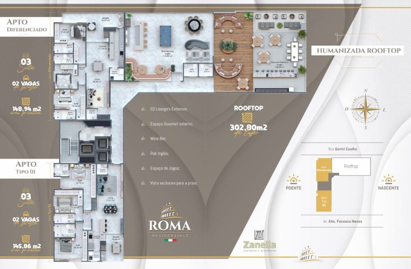Render 34 do Roma Residenziale em Porto Belo SC