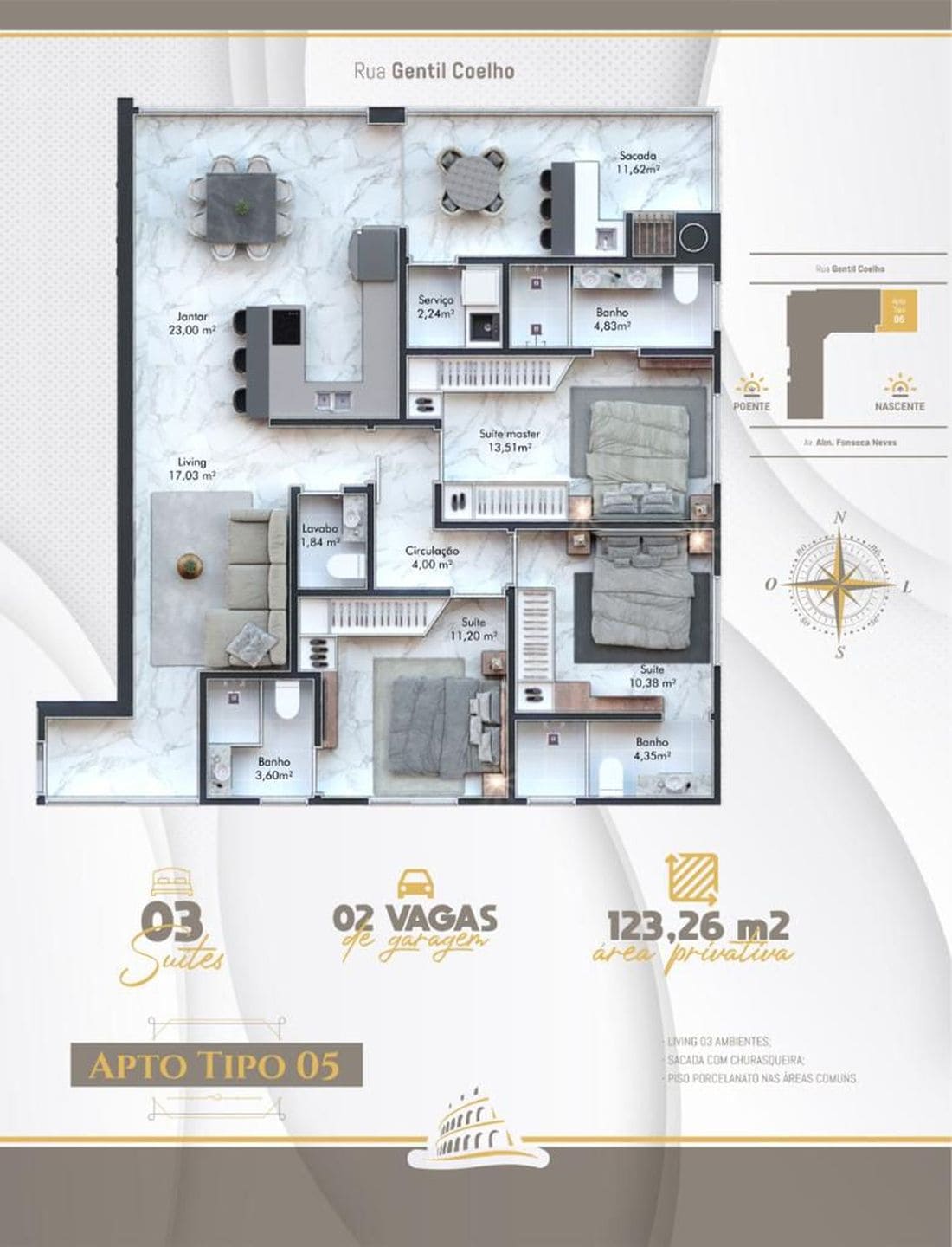 Render 31 do Roma Residenziale em Porto Belo SC