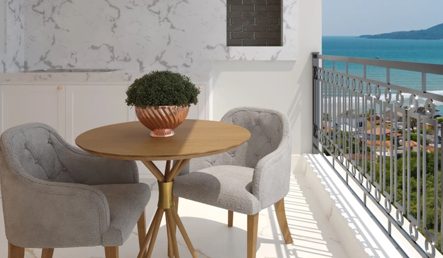 Varanda do Heritage Residence em Porto Belo SC
