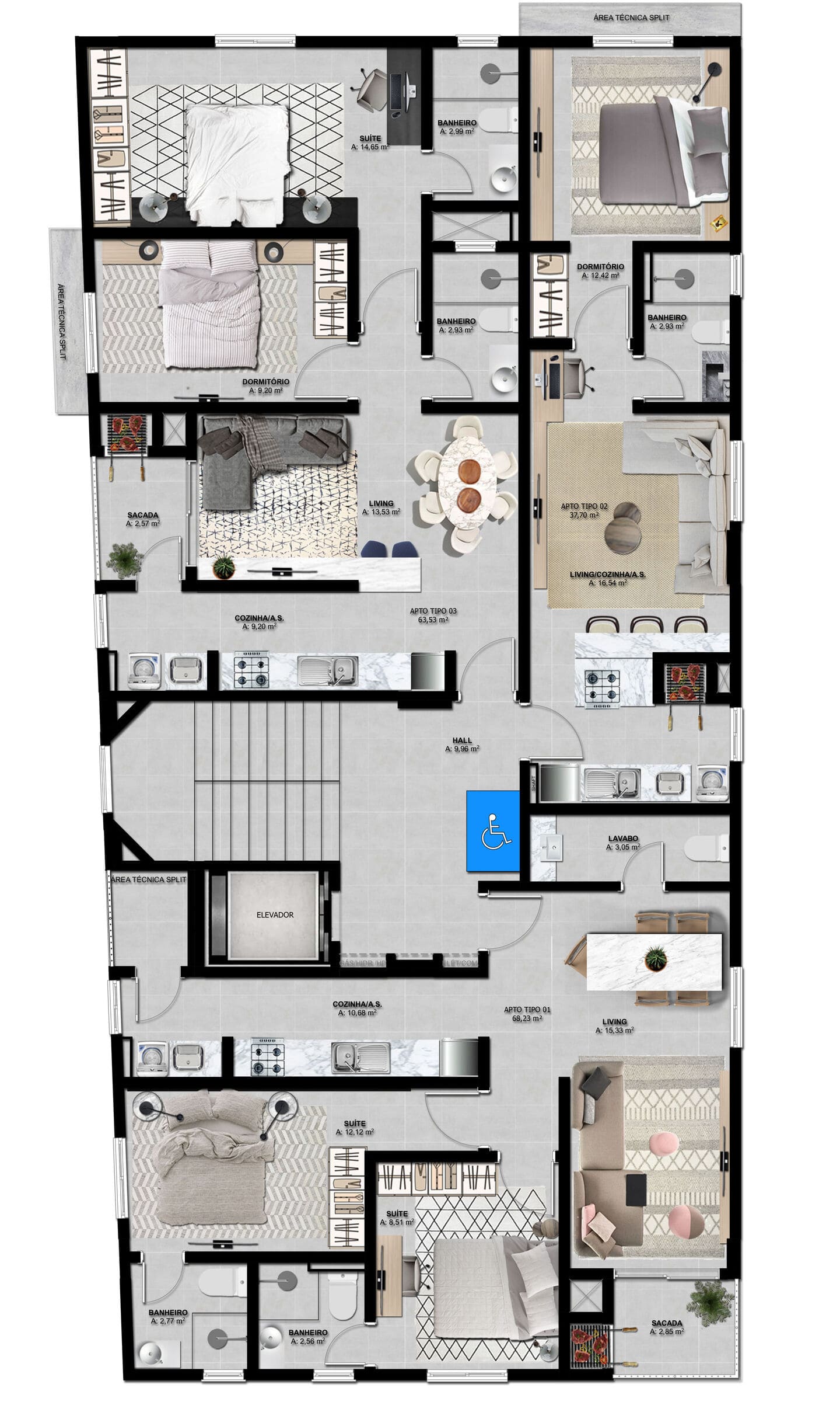 Planta 1 do San Pietro Residence em Porto Belo SC