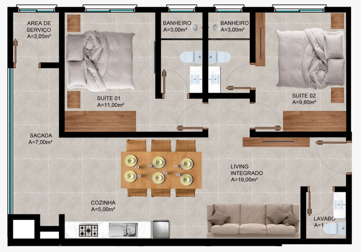 Planta 4 do Selectus Residence em Porto Belo SC