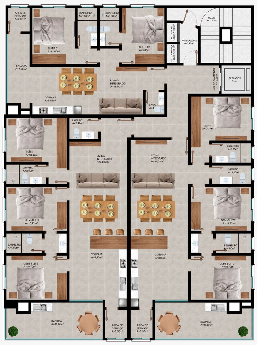 Planta 3 do Selectus Residence em Porto Belo SC