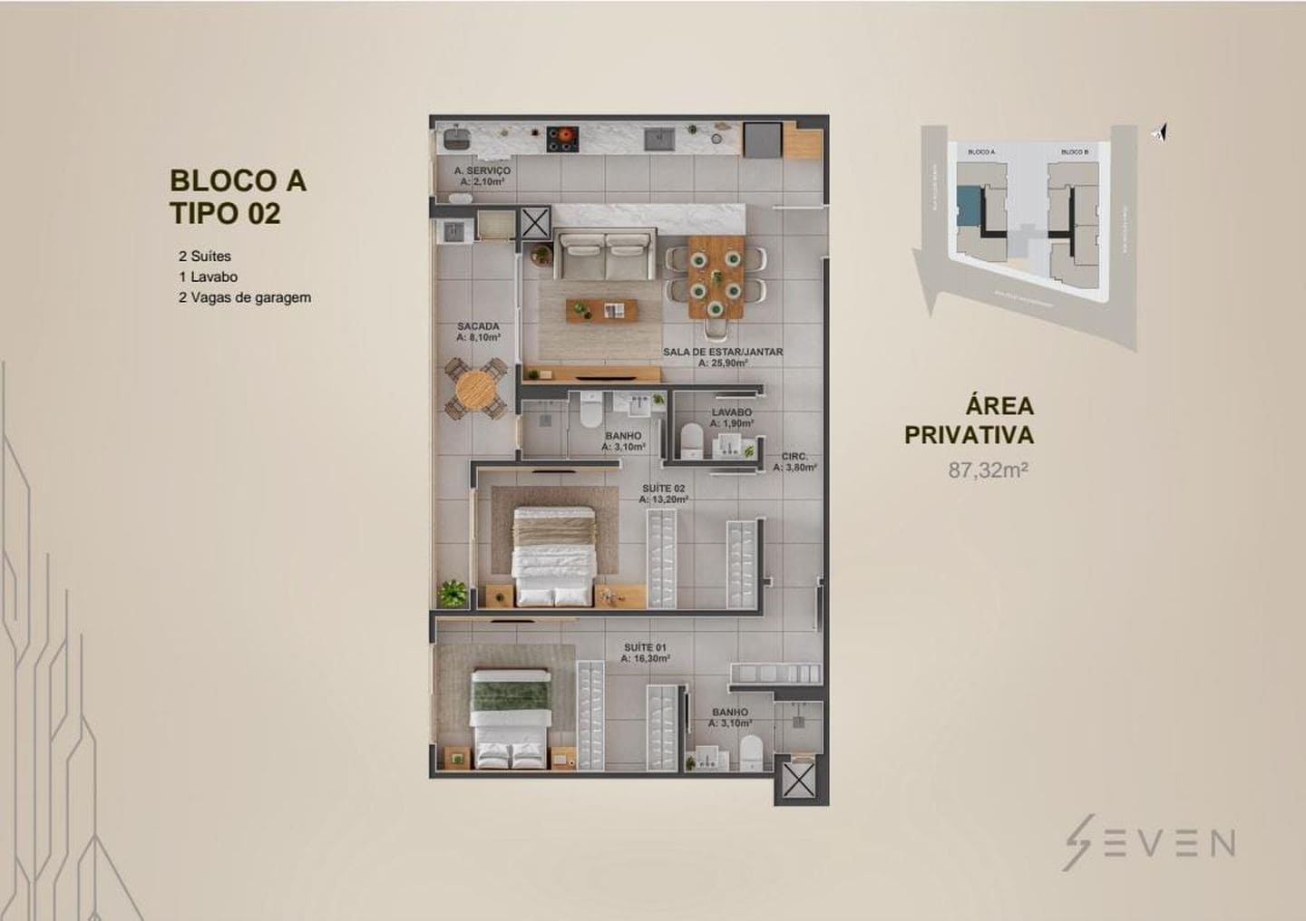 Planta 9 do Seven em Porto Belo SC