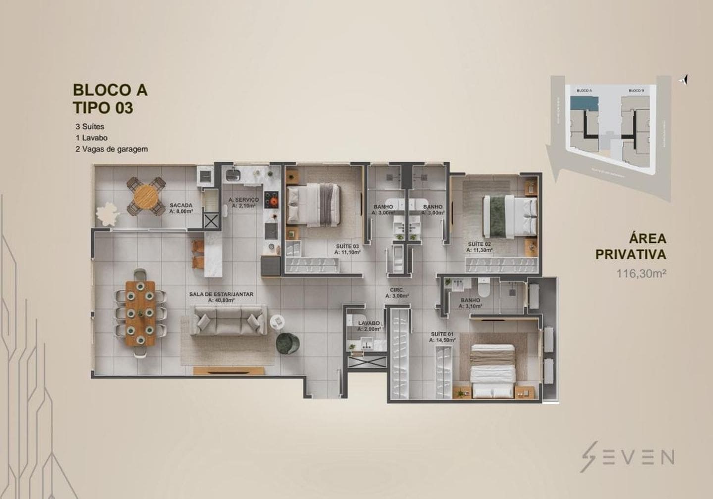 Planta 8 do Seven em Porto Belo SC