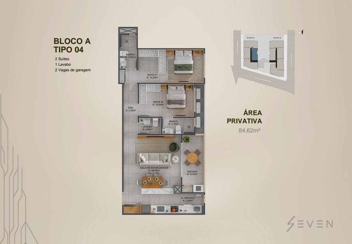 Planta 7 do Seven em Porto Belo SC