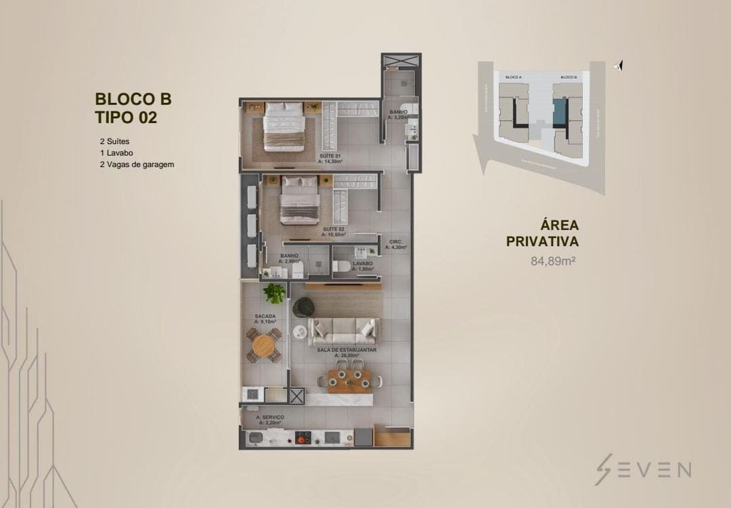 Planta 5 do Seven em Porto Belo SC