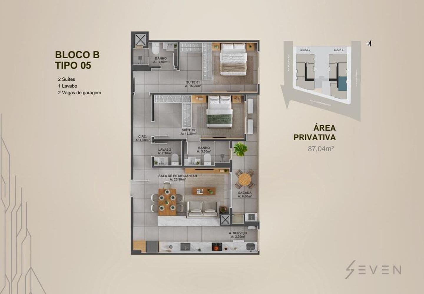 Planta 2 do Seven em Porto Belo SC