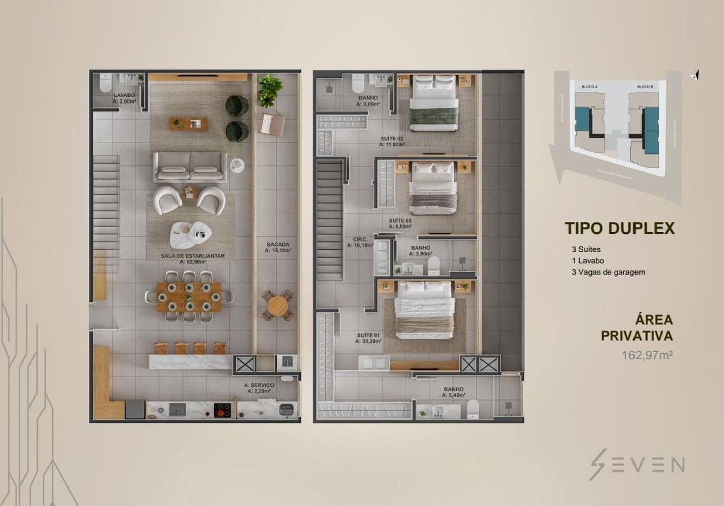 Planta 1 do Seven em Porto Belo SC