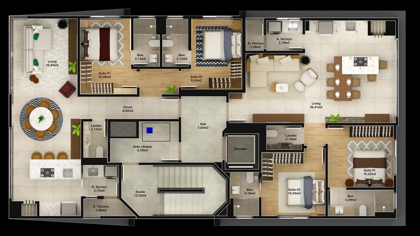 Planta 1 do Siesta Beach Residence em Porto Belo SC