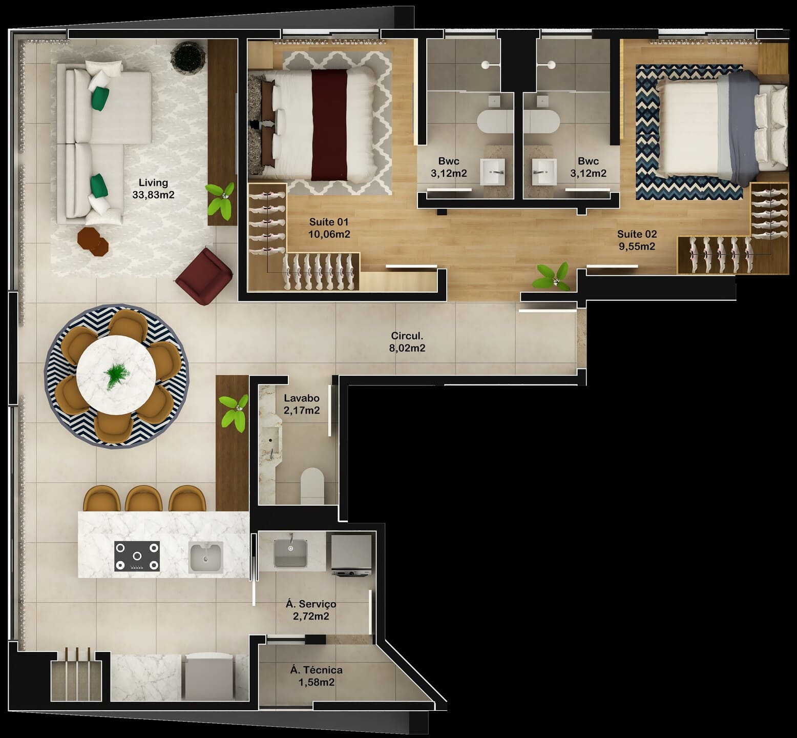 Planta 3 do Siesta Beach Residence em Porto Belo SC