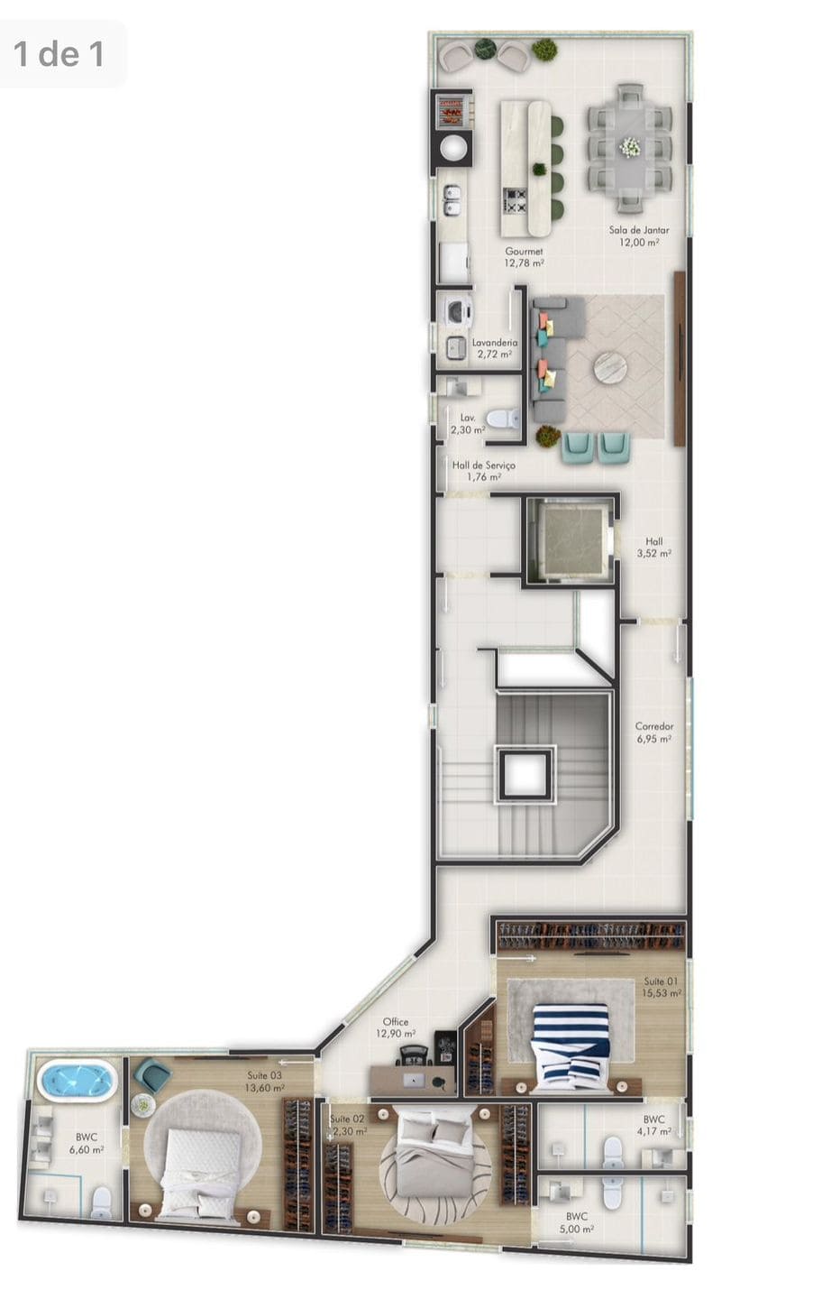 Planta 1 do Soft Breeze em Porto Belo SC
