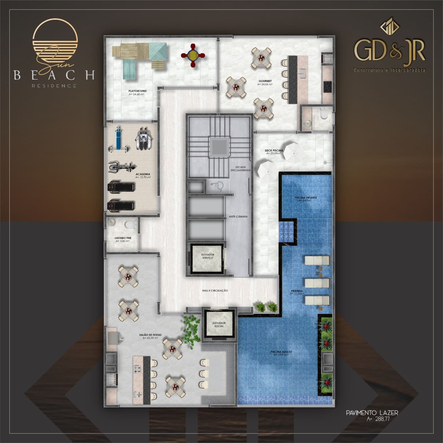 Planta 2 do Sun Beach Residence em Porto Belo SC