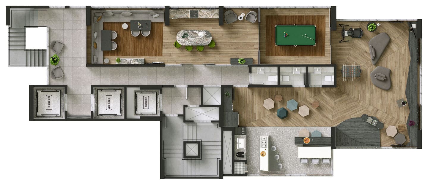 Area de lazer 21 do The Edge Tower em Porto Belo SC