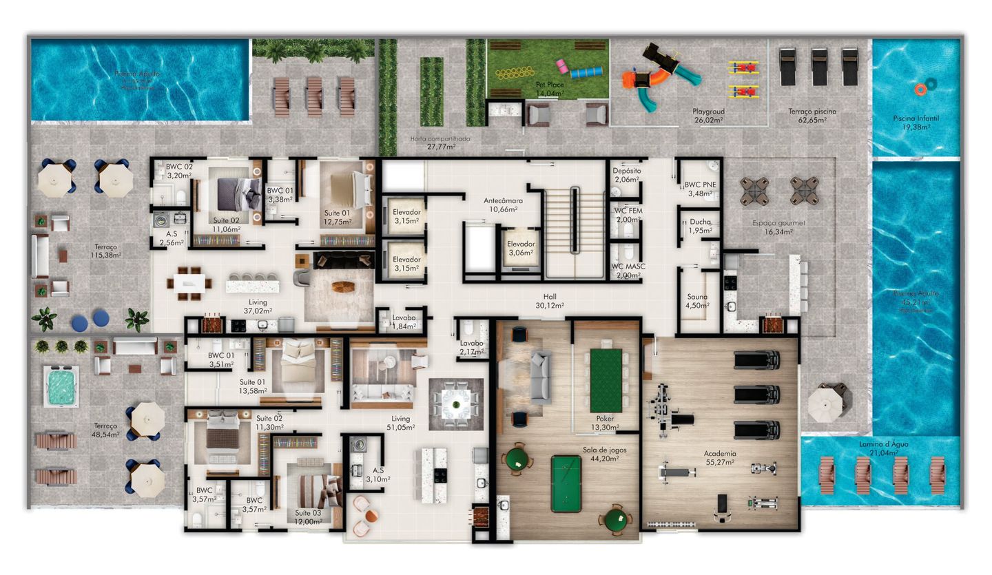 Planta 2 do Thera Tower em Porto Belo SC