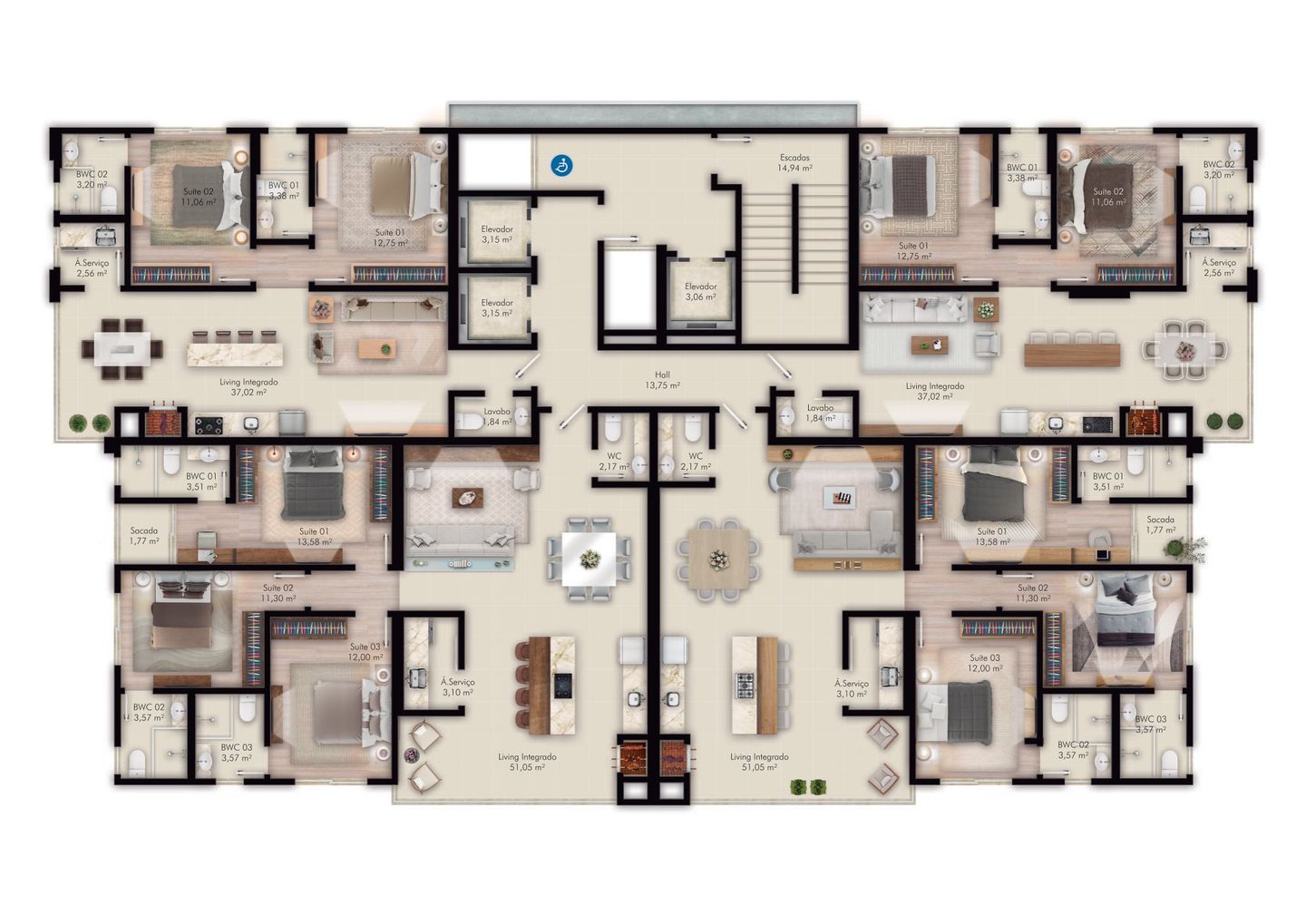 Planta 1 do Thera Tower em Porto Belo SC