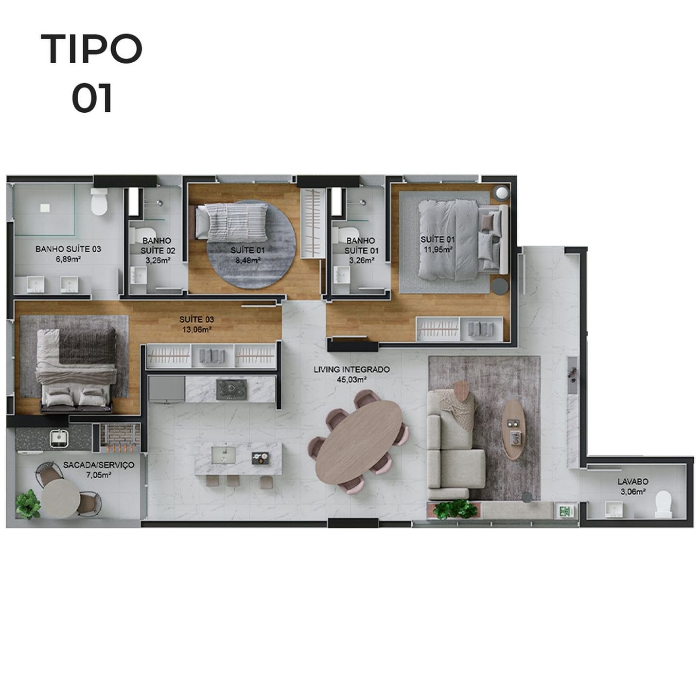Planta 3 do Toronto Palace em Porto Belo SC