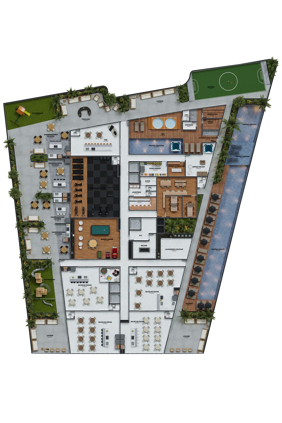 Area de lazer 25 do Torre Del Mare em Porto Belo SC