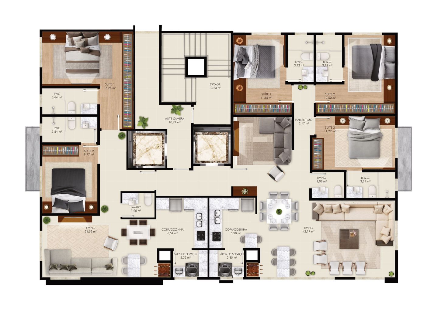 Planta 1 do Turin Residence em Porto Belo SC