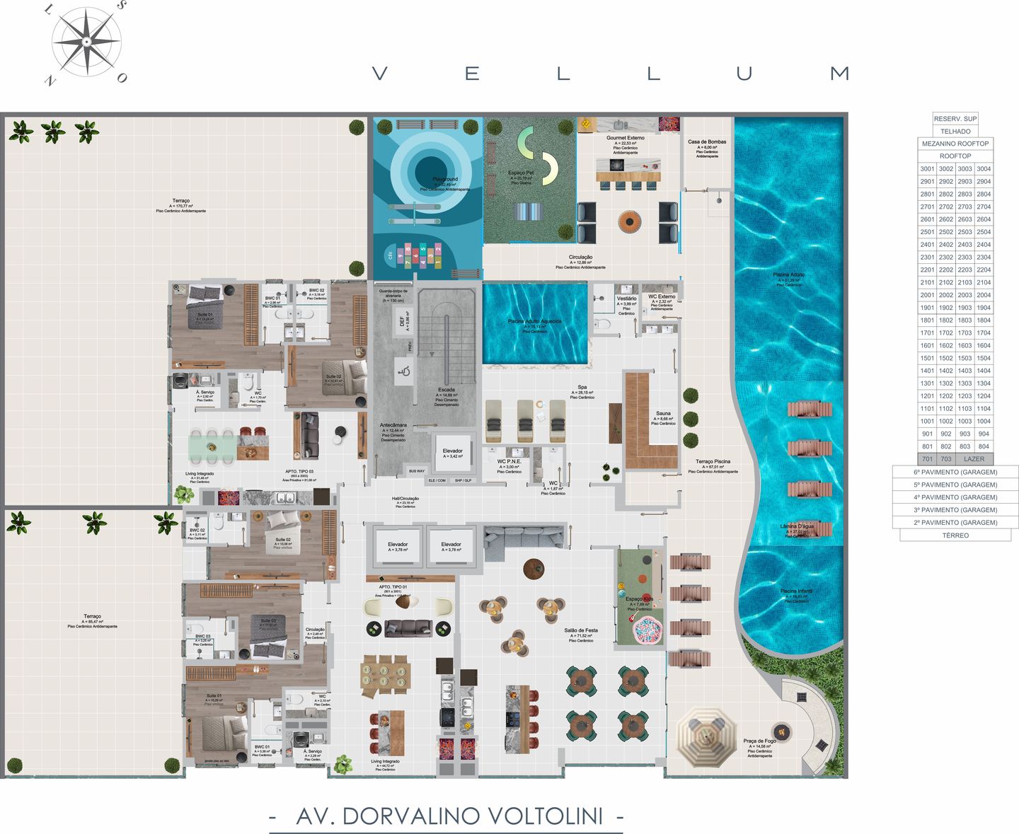 Area de lazer 2 do Vellum em Porto Belo SC