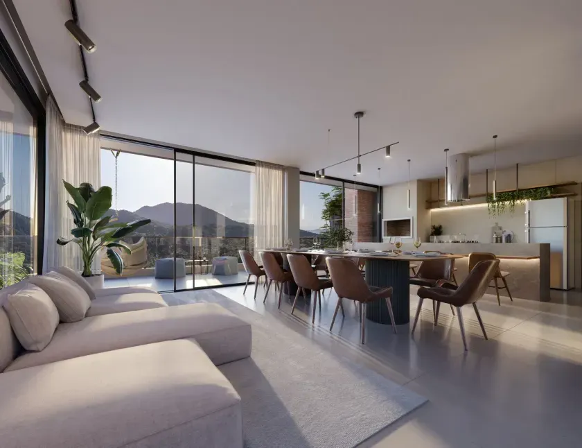 Apartamento em construção com 2 suítes e 2 vagas de garagem na Praia Brava de Itajaí