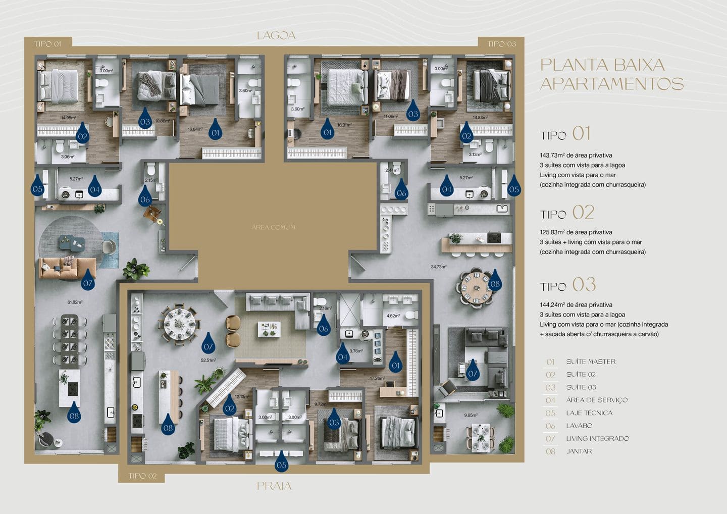 Area de lazer 1 do Amrita Apartments em Porto Belo SC