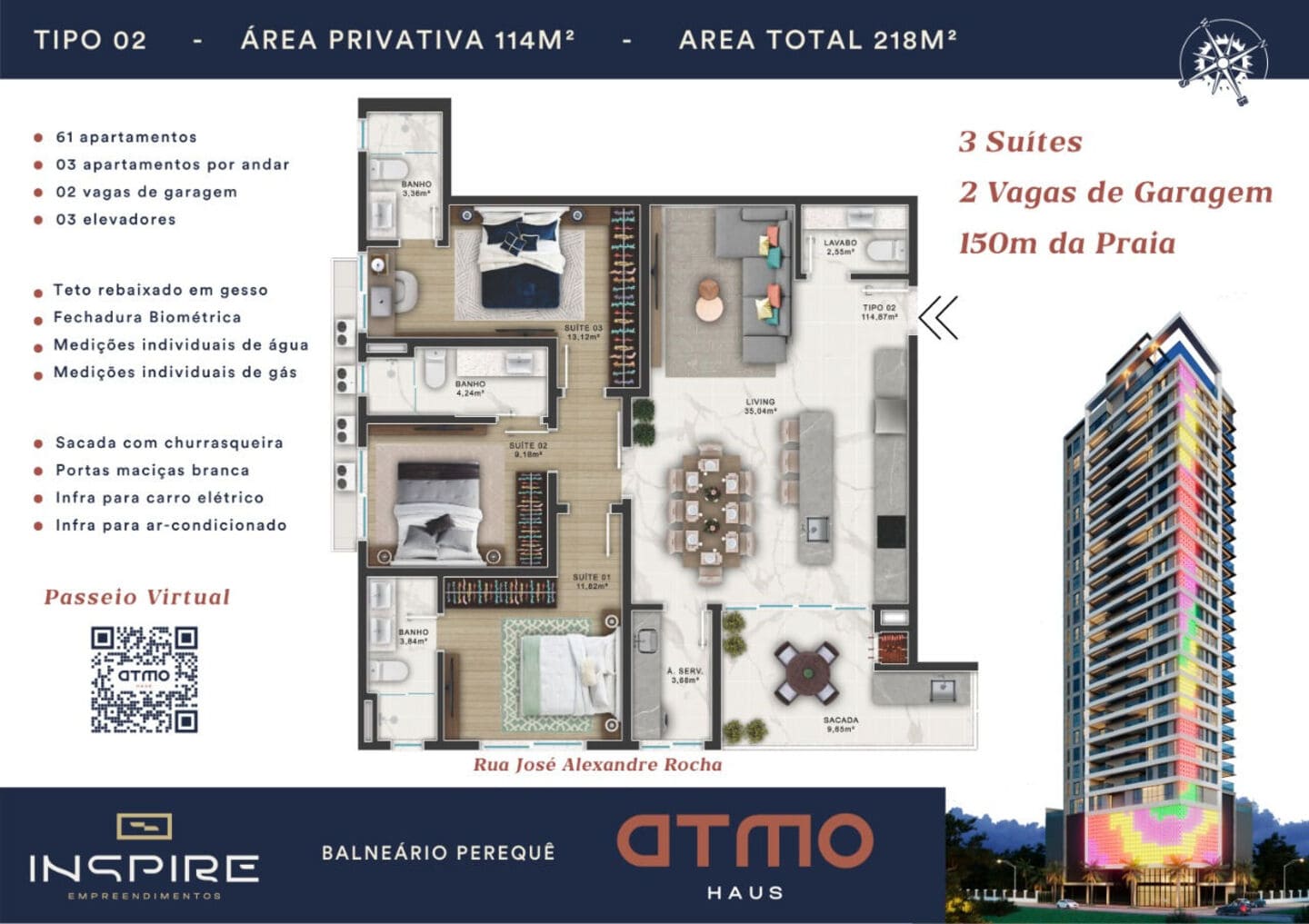 Planta 2 do Atmo Haus em Porto Belo SC
